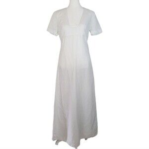 STAUD white Lyocell and Linen blend A-line maxi dress size Small